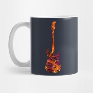 Orange on Pink Flame Guitar Silhouette Mug